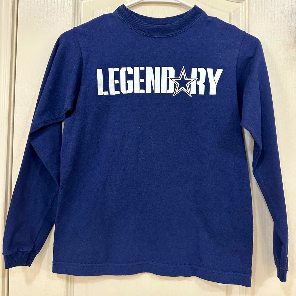 Youth Dallas Cowboys Navy/ White Long Sleeve Authentic T-Shirt.